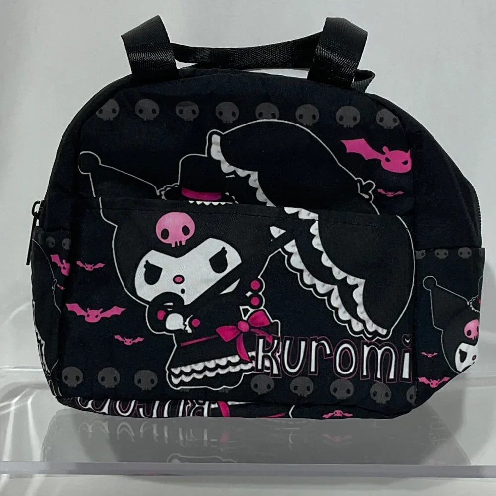 NWOT Kuromi Black Lunch Bag Zipper with Handles Hello Kitty Sanrio